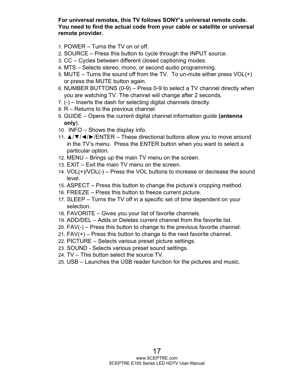 Sceptre E165BD-HD User Manual | Page 17 / 58