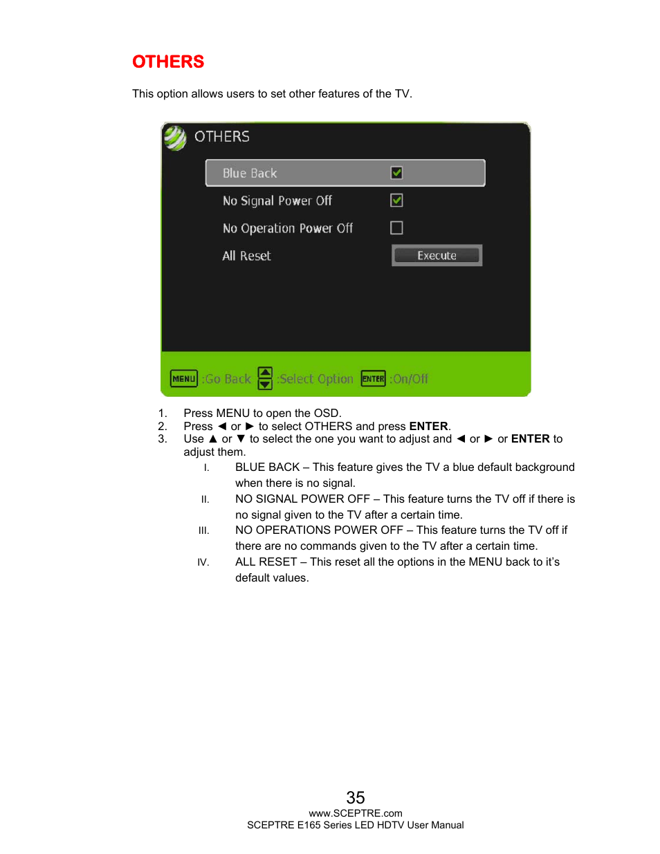 Others | Sceptre E165BD-HD User Manual | Page 35 / 58