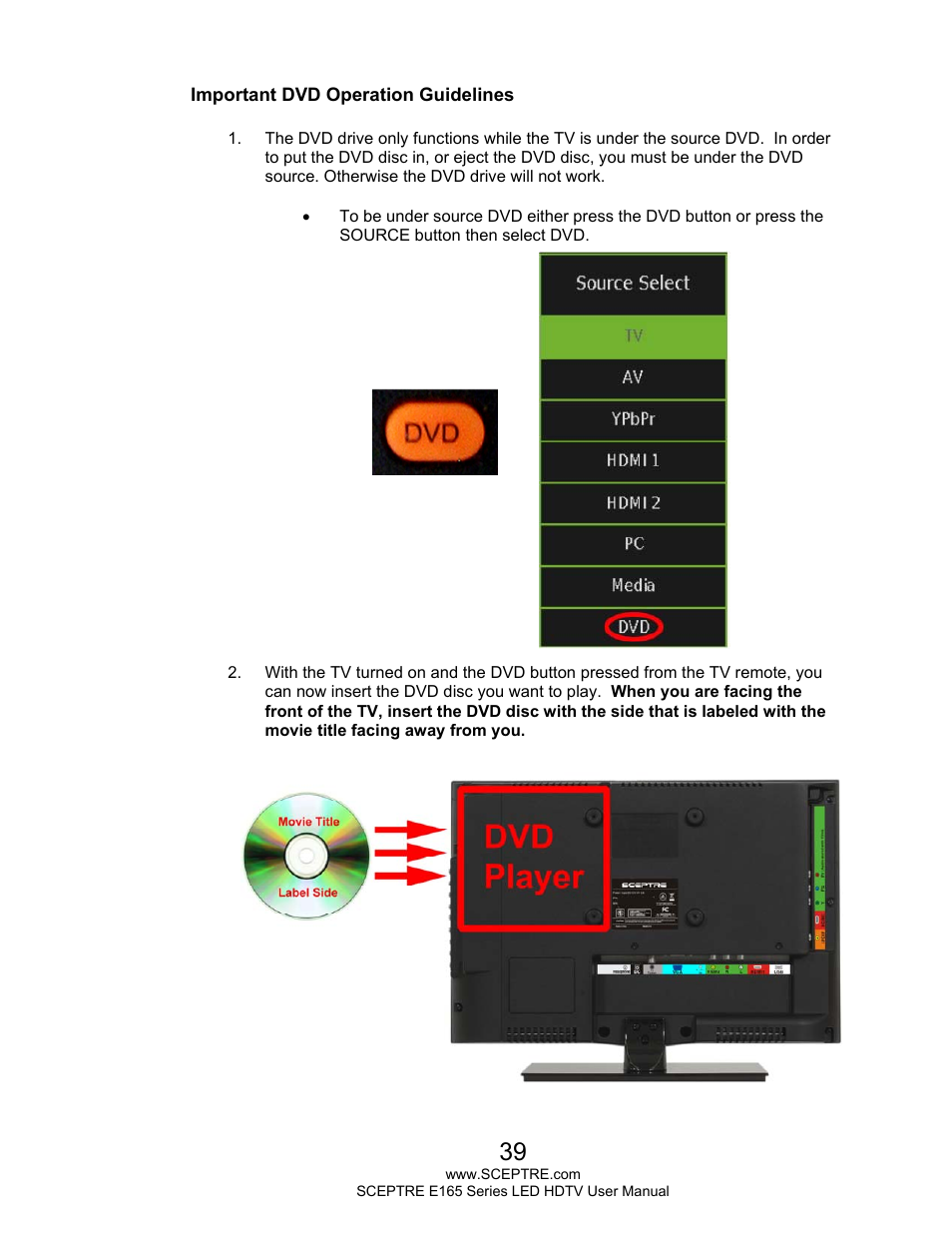 Sceptre E165BD-HD User Manual | Page 39 / 58