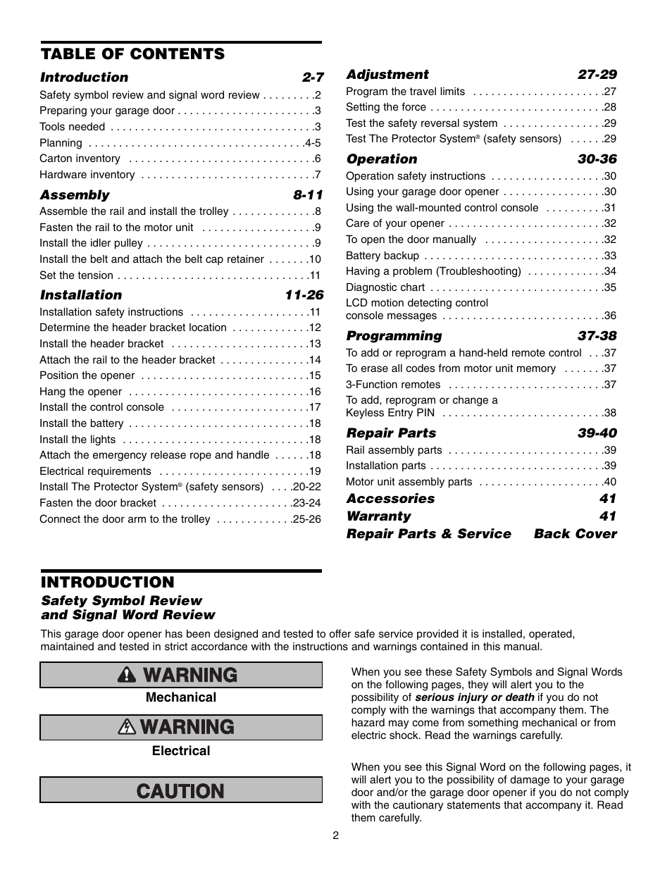 Craftsman 315 SERIES 139.53939D User Manual | Page 2 / 80