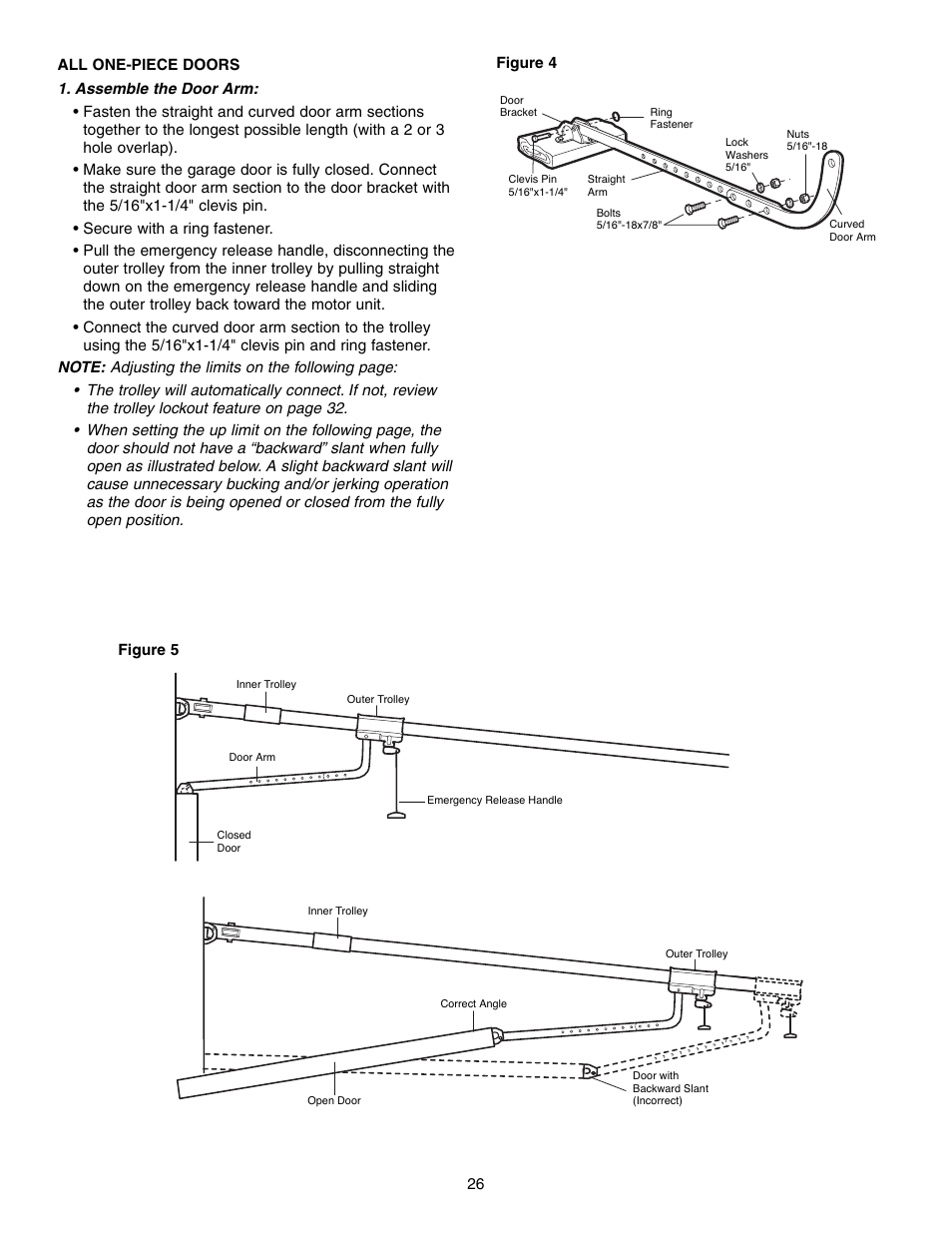 All one-piece doors | Craftsman 315 SERIES 139.53939D User Manual | Page 26 / 80