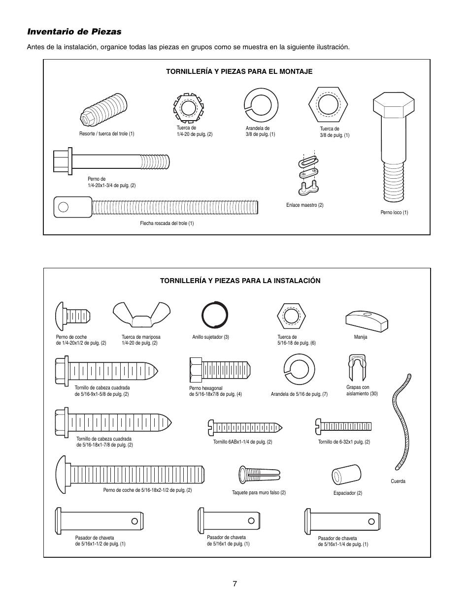 Inventario de piezas | Craftsman 315 SERIES 139.53939D User Manual | Page 47 / 80