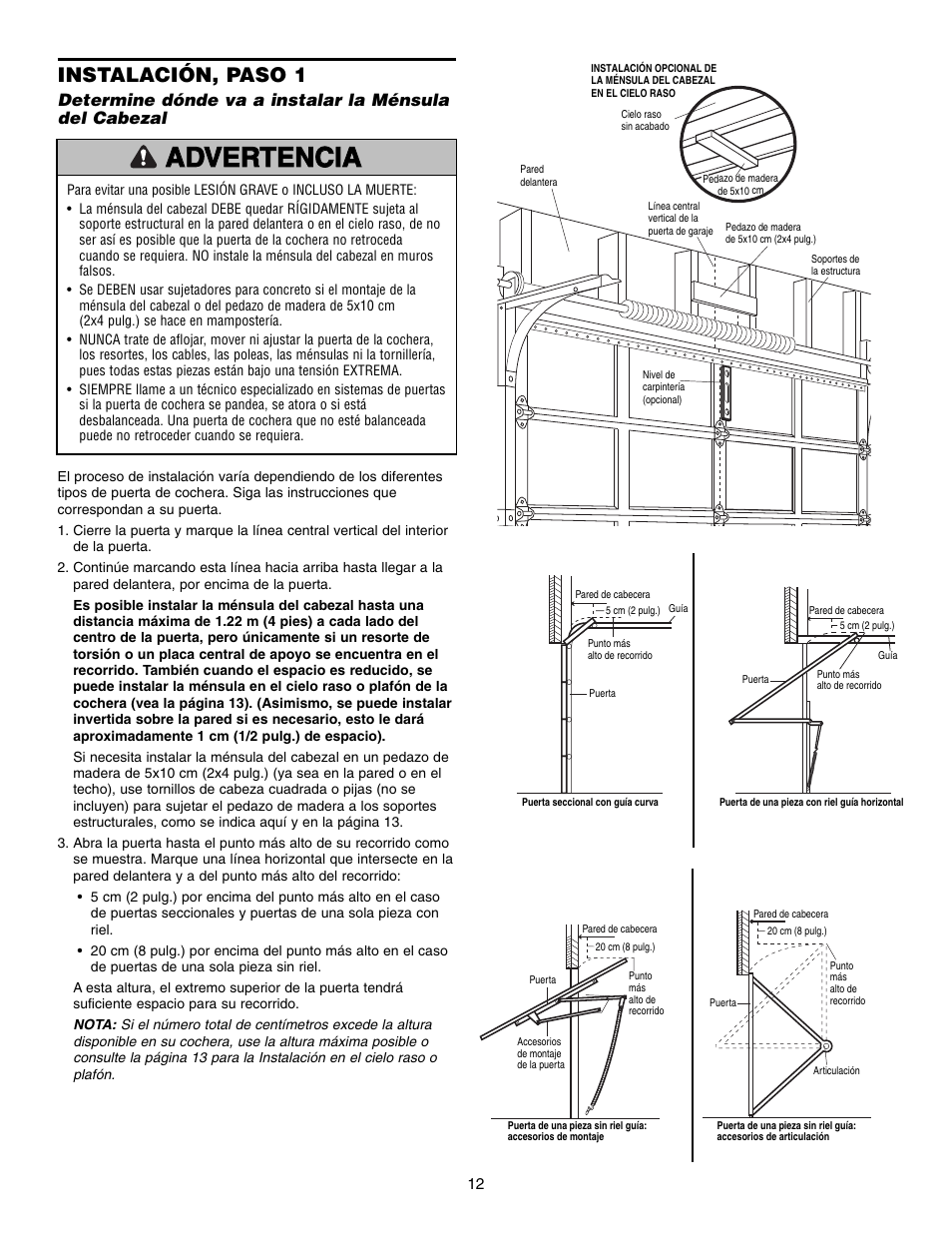 Instalación, paso 1 | Craftsman 315 SERIES 139.53939D User Manual | Page 52 / 80