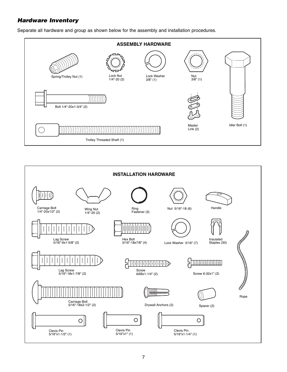 Hardware inventory | Craftsman 315 SERIES 139.53939D User Manual | Page 7 / 80