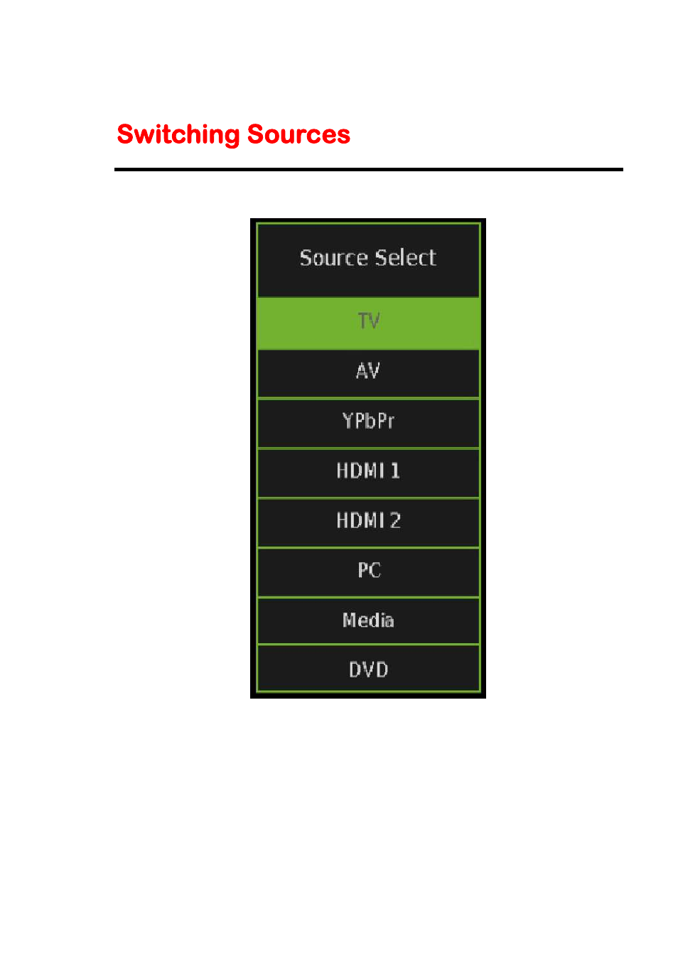 Switching sources | Sceptre E195BD-SHDC User Manual | Page 21 / 56