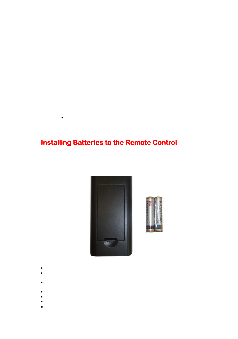 Installing batteries to the remote control | Sceptre E195BV-SHDE User Manual | Page 13 / 50