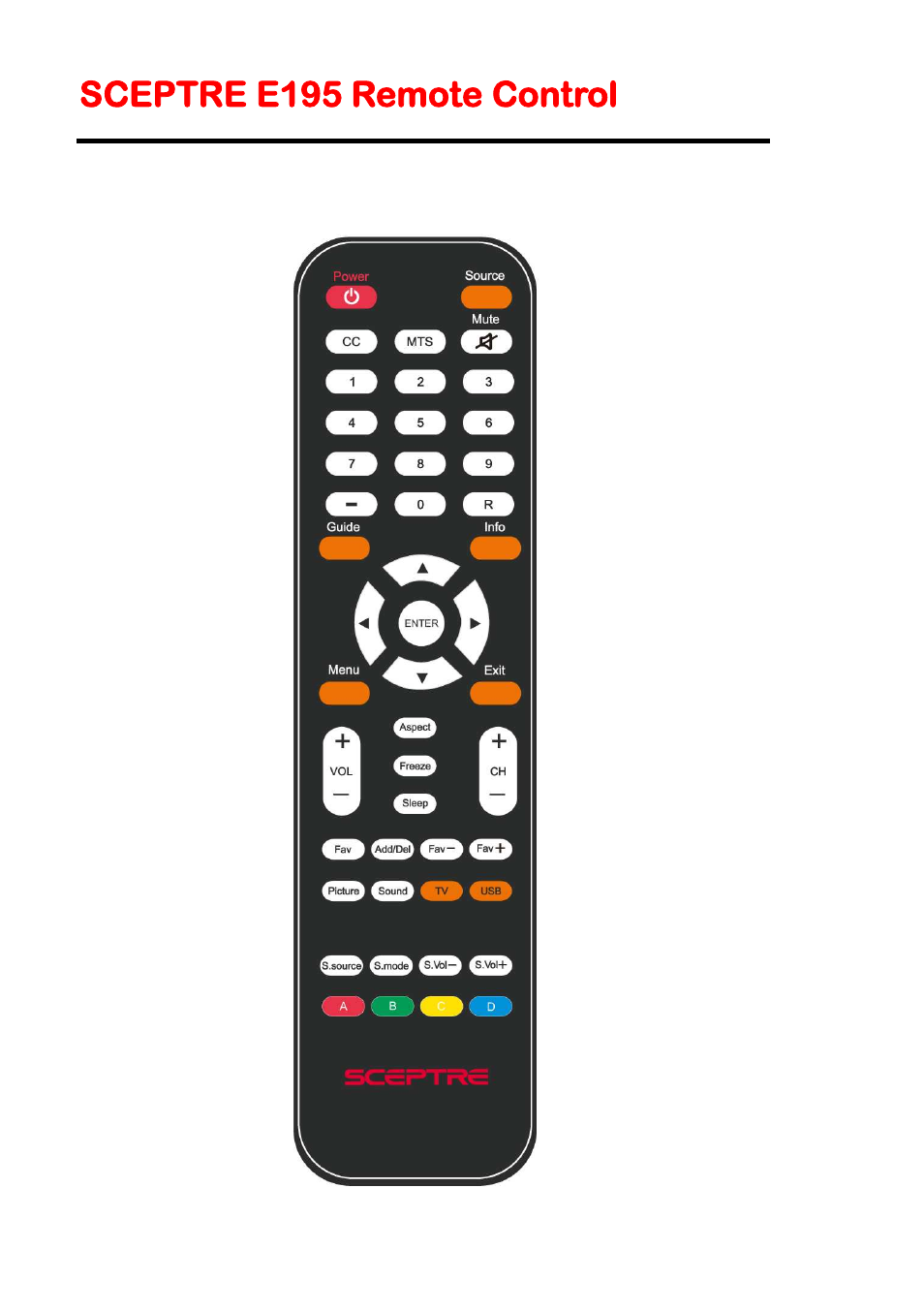 Sceptre e195 remote control | Sceptre E195BV-SHDE User Manual | Page 14 / 50