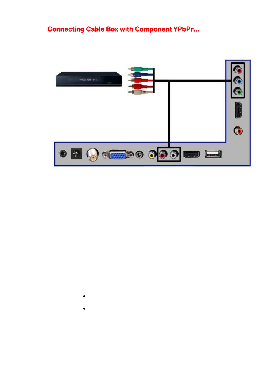 Connecting cable box with component ypbpr | Sceptre E195BV-SHDE User Manual | Page 17 / 50