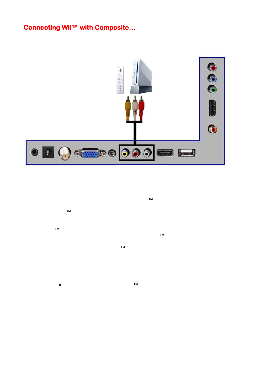Connecting wii™ with composite | Sceptre E195BV-SHDE User Manual | Page 18 / 50