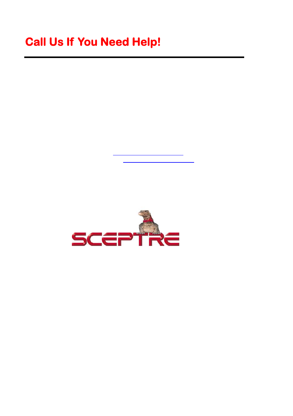 Call us if you need help | Sceptre E195BV-SHDE User Manual | Page 44 / 50