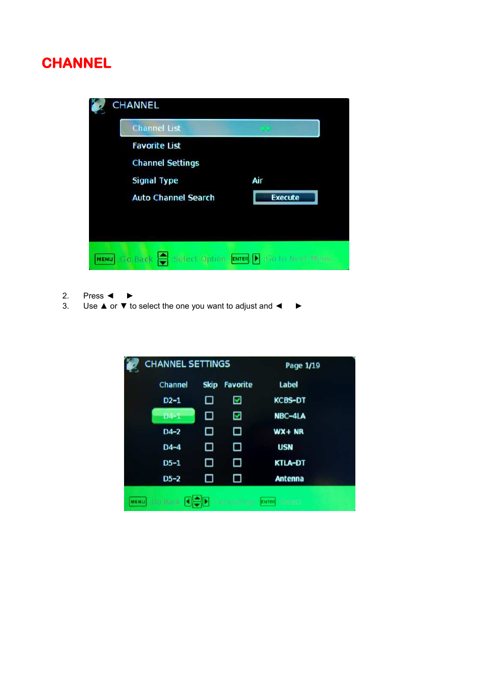 Channel | Sceptre E245BV-FHD User Manual | Page 30 / 55
