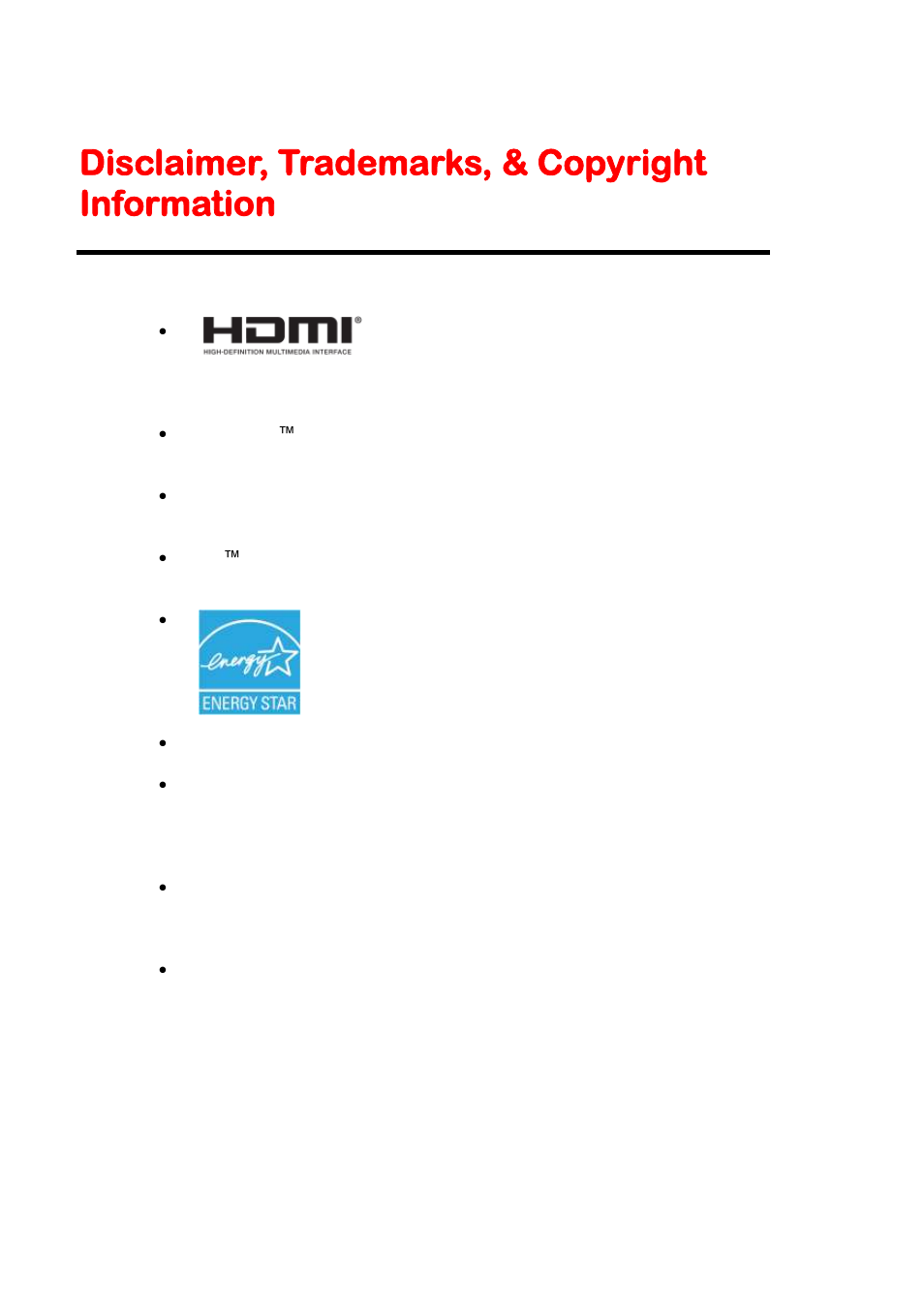 Disclaimer, trademarks, & copyright information | Sceptre E245BV-FHD User Manual | Page 54 / 55