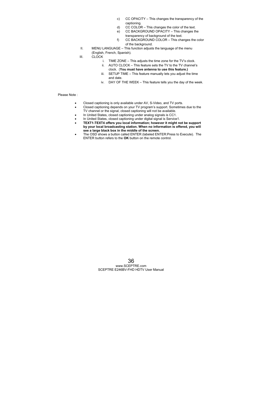 Sceptre E246BV-FHD User Manual | Page 36 / 55