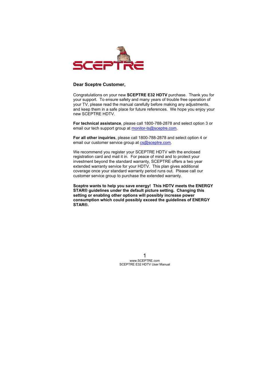 Sceptre E325BD-HD User Manual | 58 pages