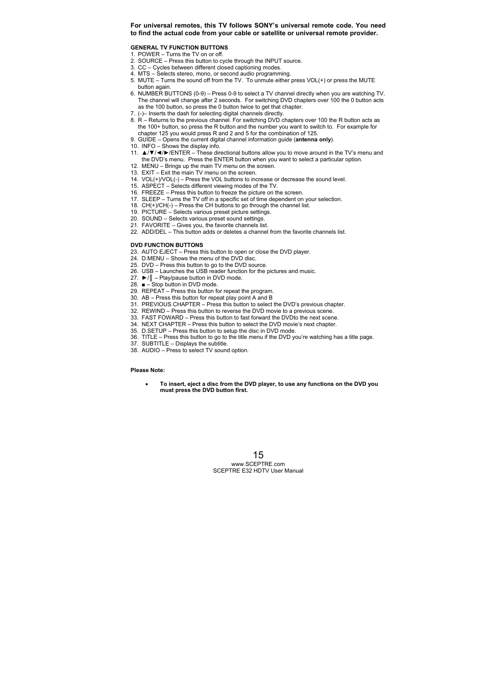 Sceptre E325BD-HD User Manual | Page 15 / 58