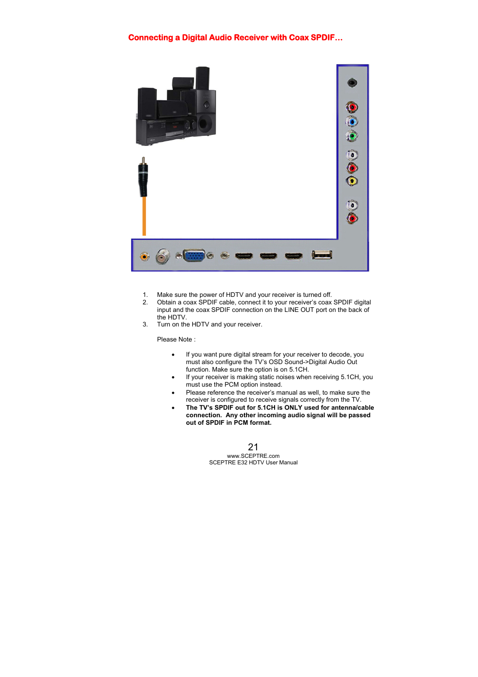 Sceptre E325BD-HD User Manual | Page 21 / 58