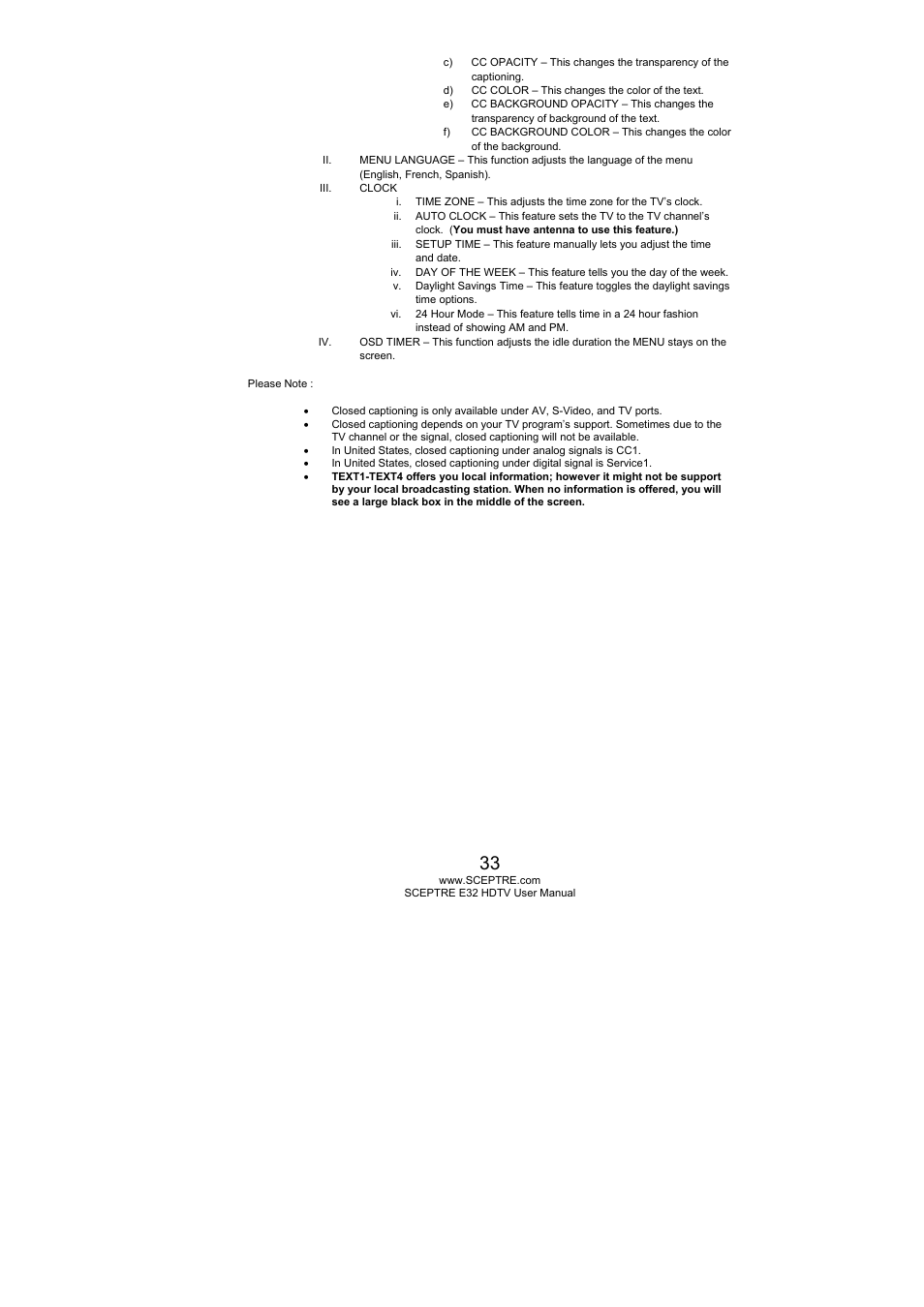 Sceptre E325BD-HD User Manual | Page 33 / 58