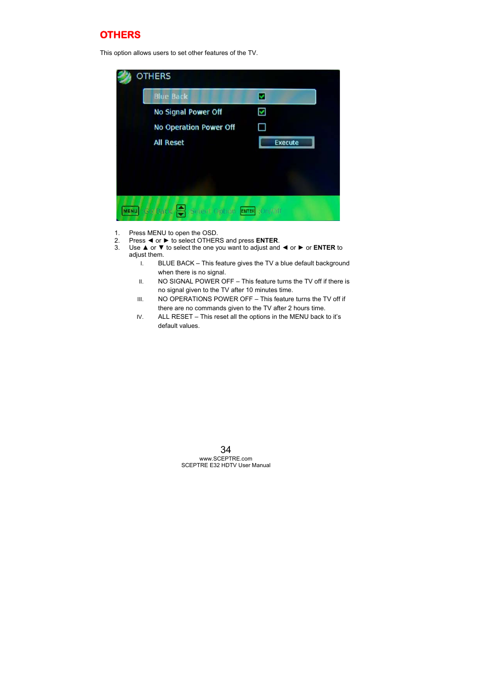Others | Sceptre E325BD-HD User Manual | Page 34 / 58