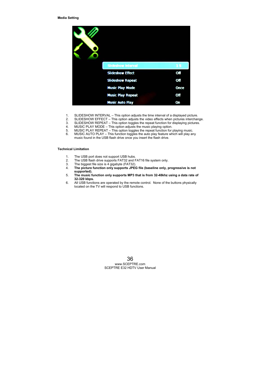 Sceptre E325BD-HD User Manual | Page 36 / 58