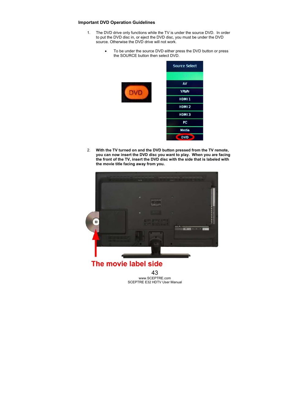 Sceptre E325BD-HD User Manual | Page 43 / 58