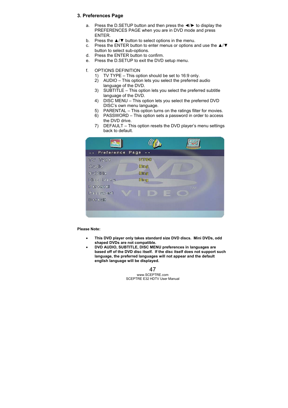 Sceptre E325BD-HD User Manual | Page 47 / 58