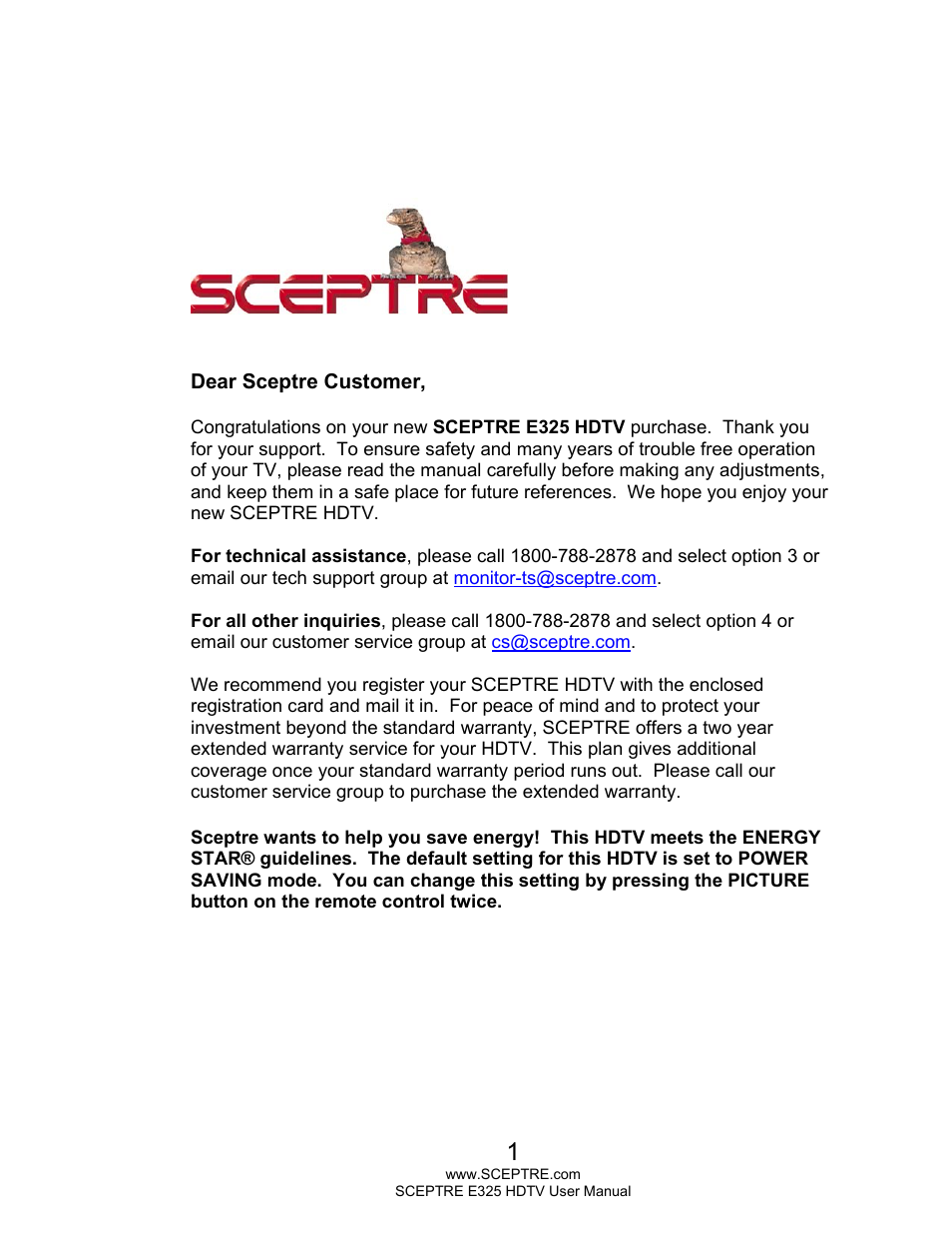 Sceptre E325BV-HDC User Manual | 52 pages