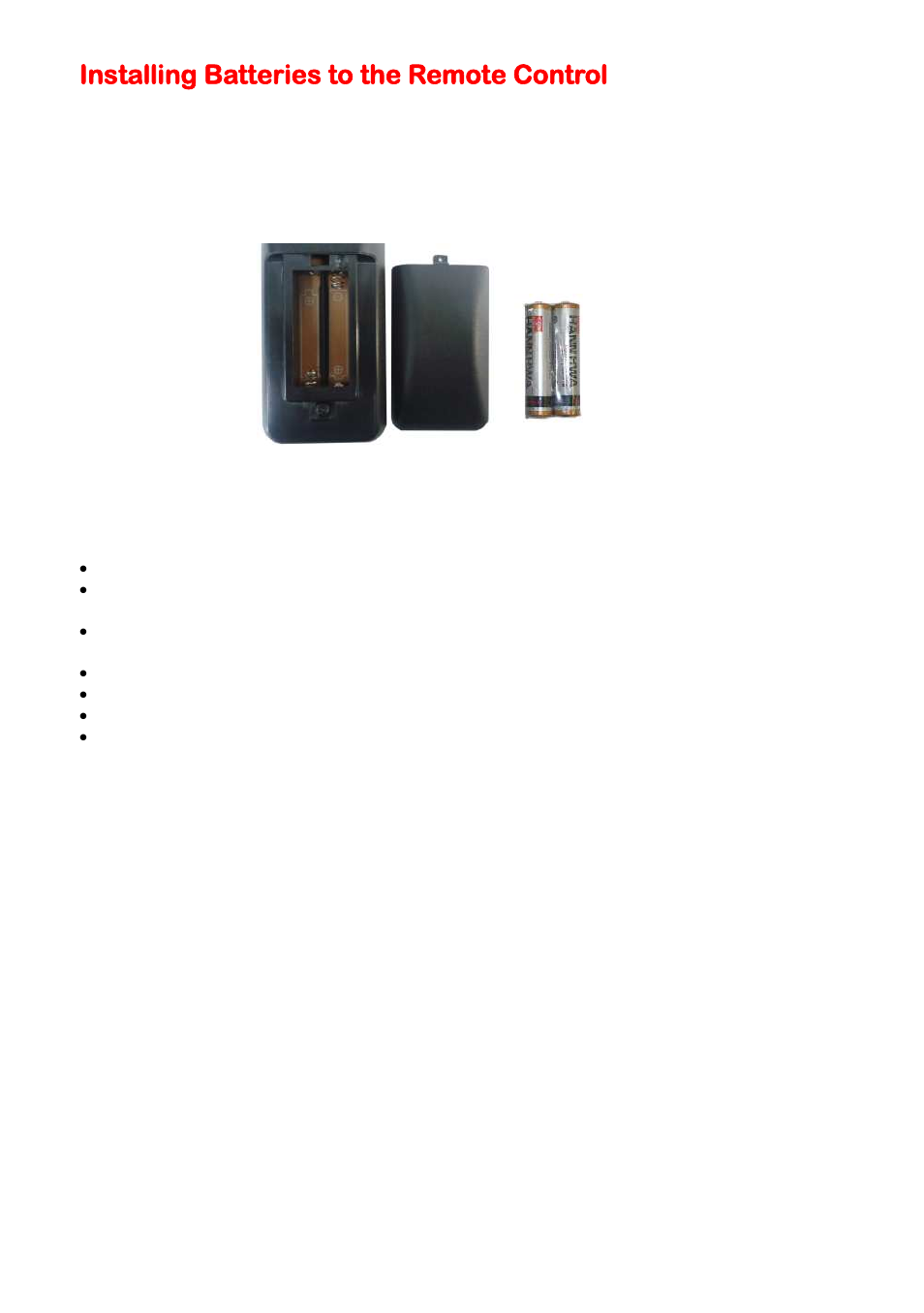 Installing batteries to the remote control | Sceptre X325BV-FMDR User Manual | Page 16 / 56