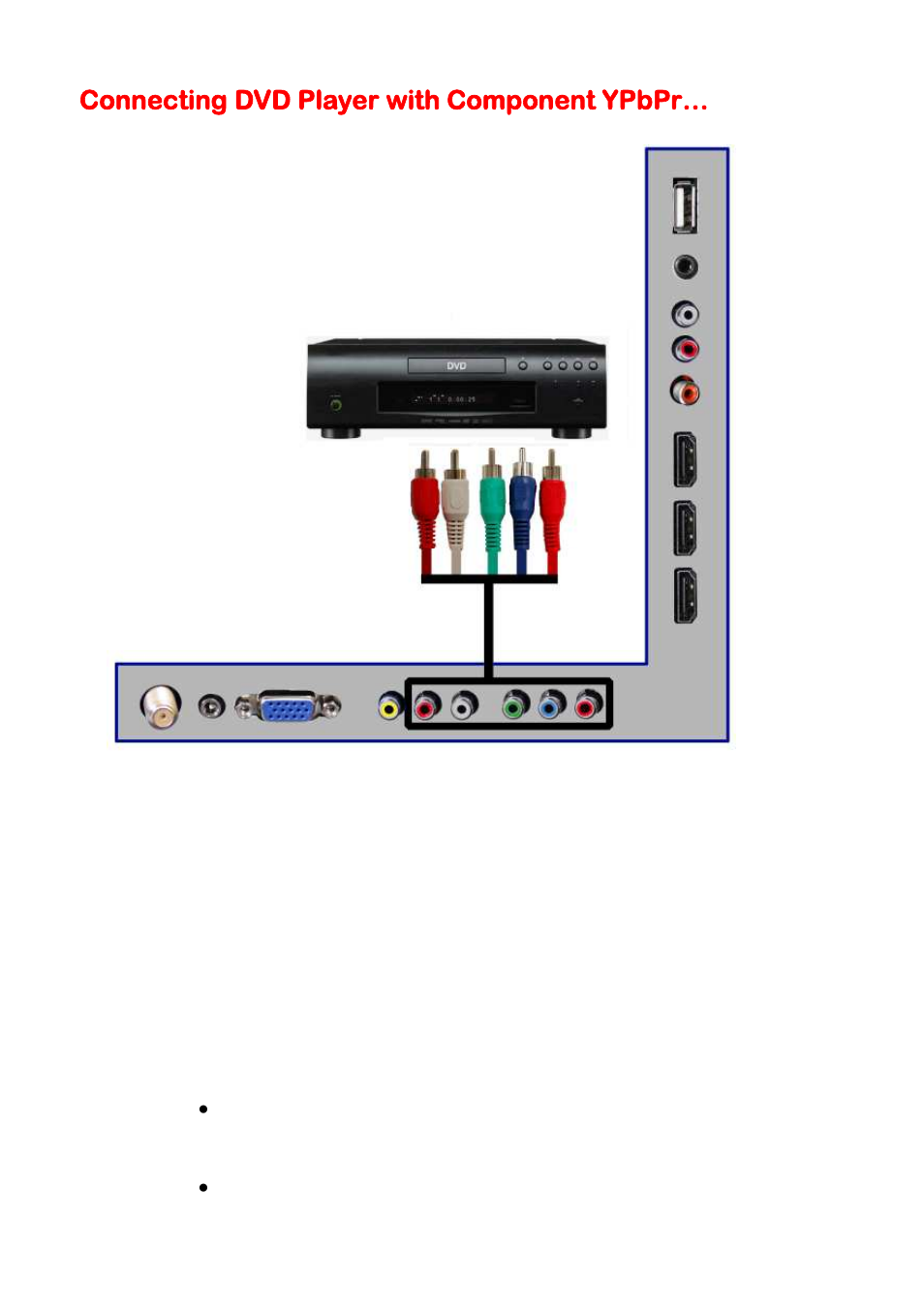 Connecting dvd player with component ypbpr | Sceptre X325BV-FMDR User Manual | Page 18 / 56