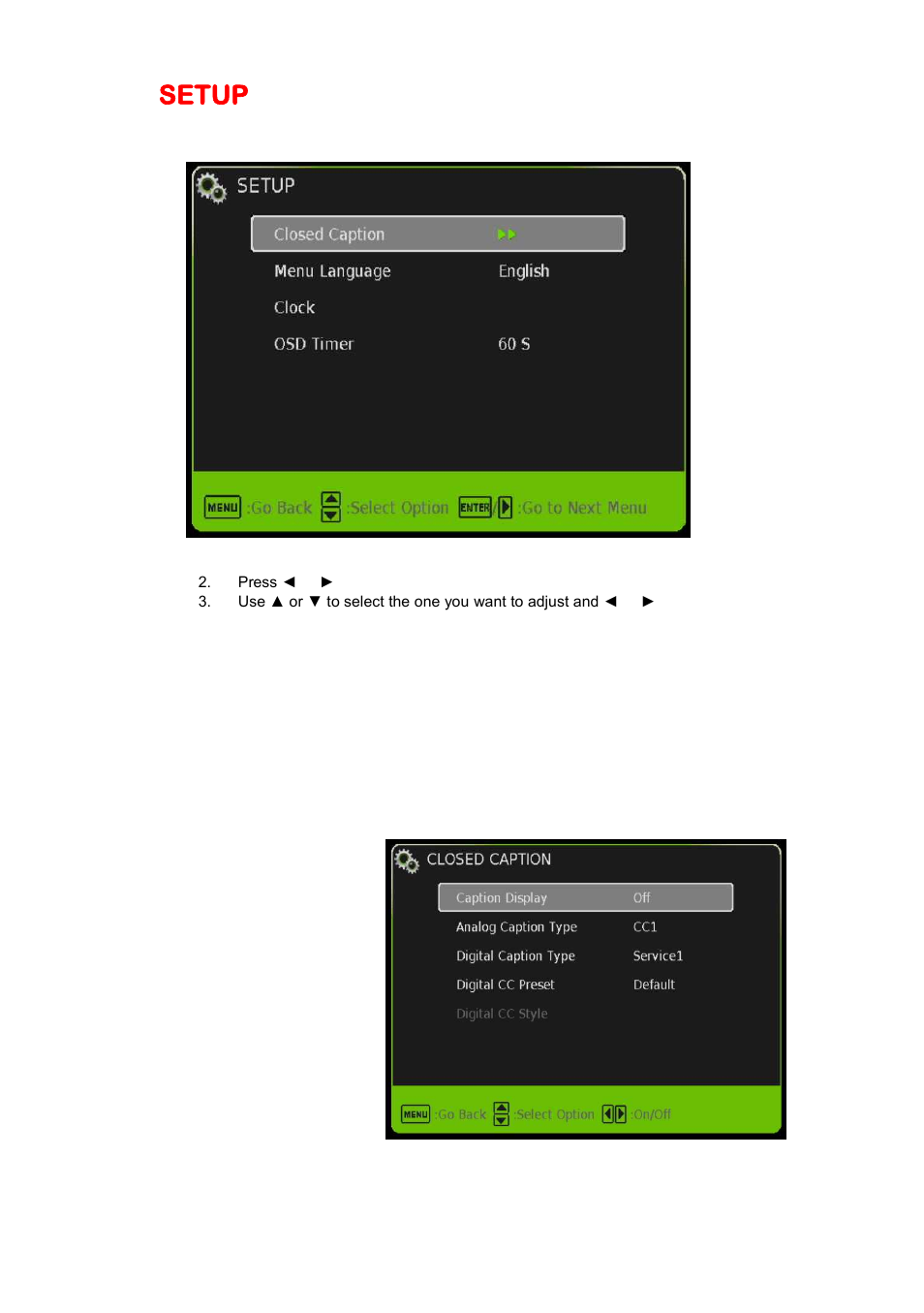Setup | Sceptre X325BV-FMDR User Manual | Page 33 / 56