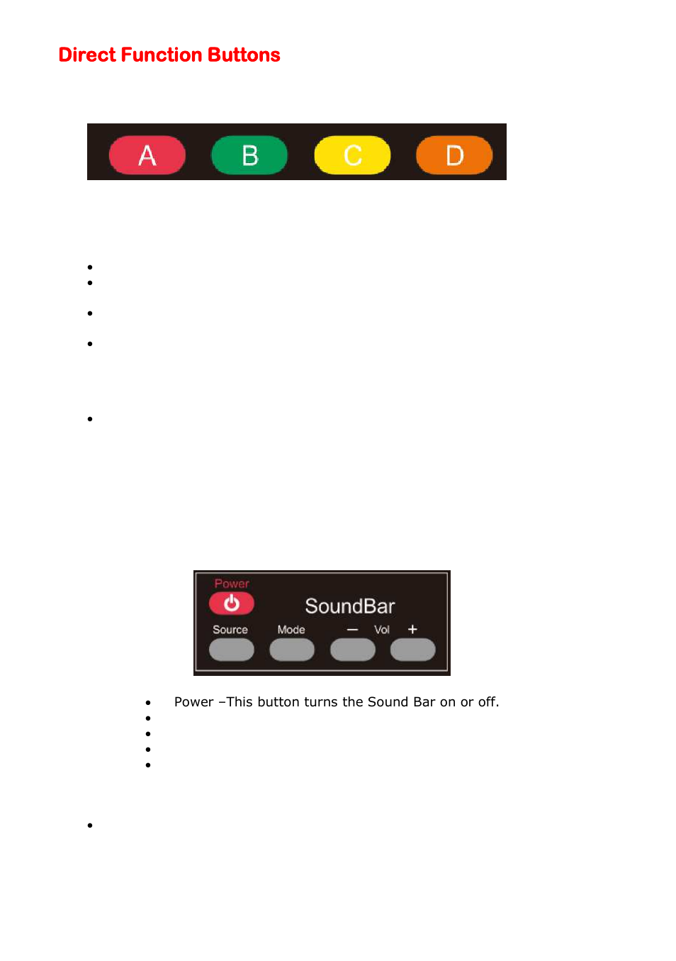 Direct function buttons | Sceptre X325BV-FMDR User Manual | Page 40 / 56