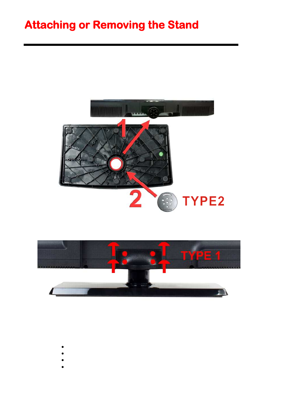 Attaching or removing the stand | Sceptre X325BV-FMDR User Manual | Page 8 / 56