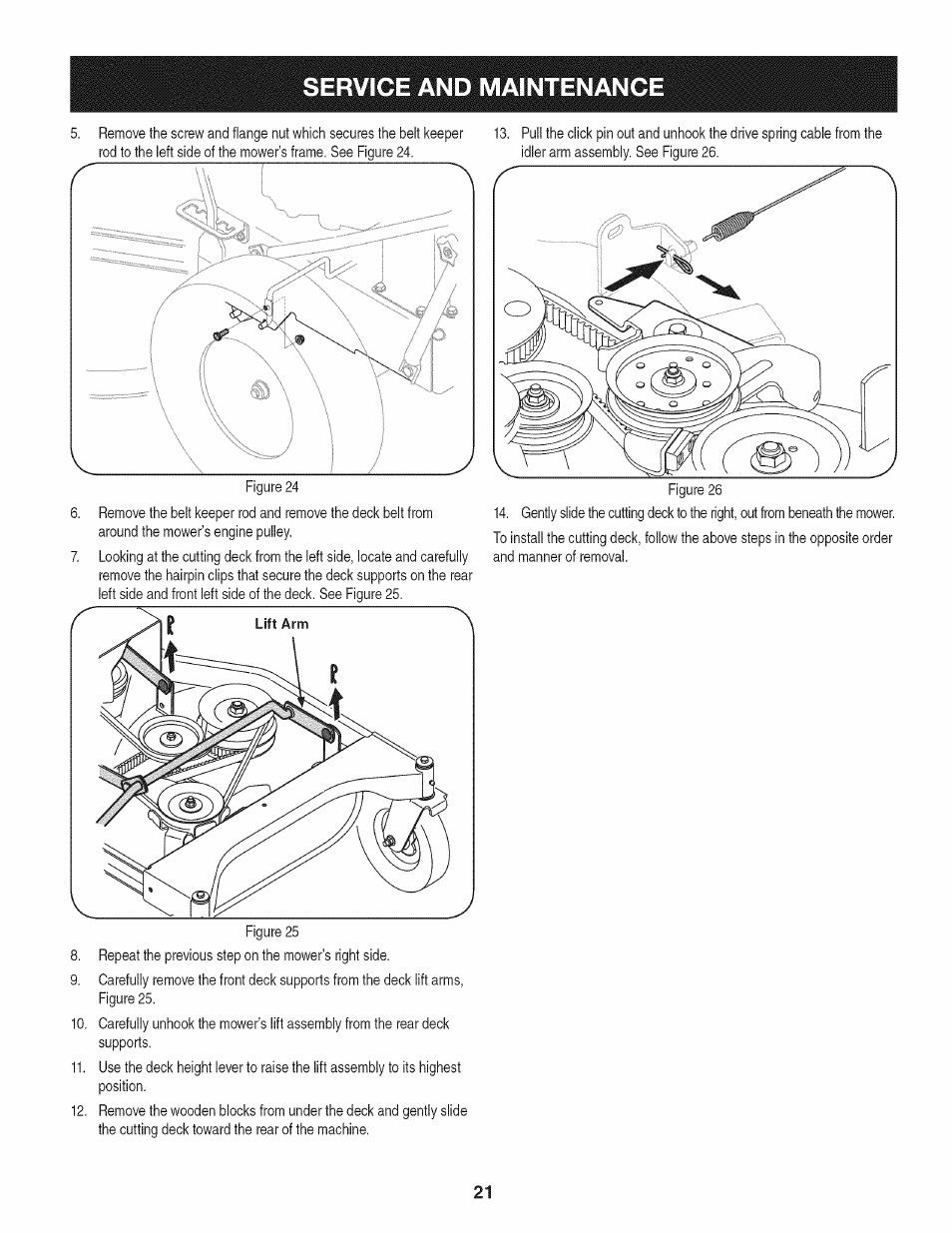 Service and maintenanc | Craftsman 247.889980 User Manual | Page 21 / 76