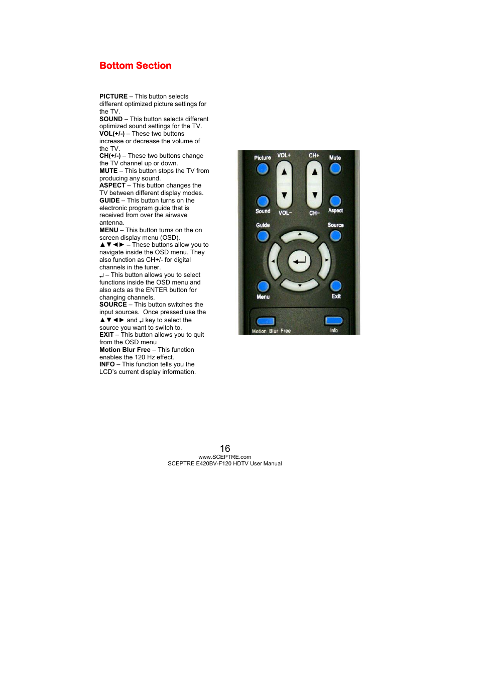 Sceptre E420BV-F120 User Manual | Page 16 / 56
