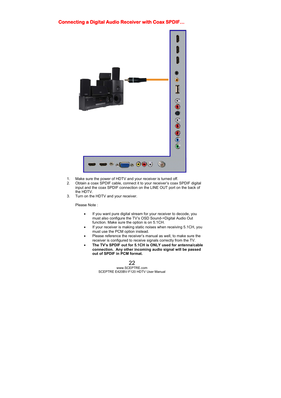 Sceptre E420BV-F120 User Manual | Page 22 / 56