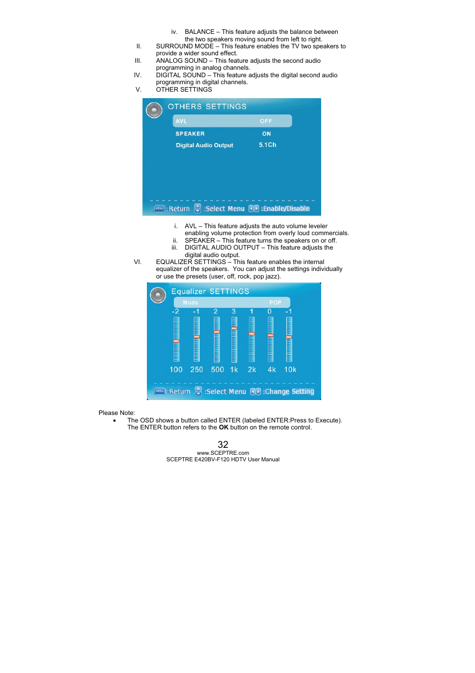 Sceptre E420BV-F120 User Manual | Page 32 / 56