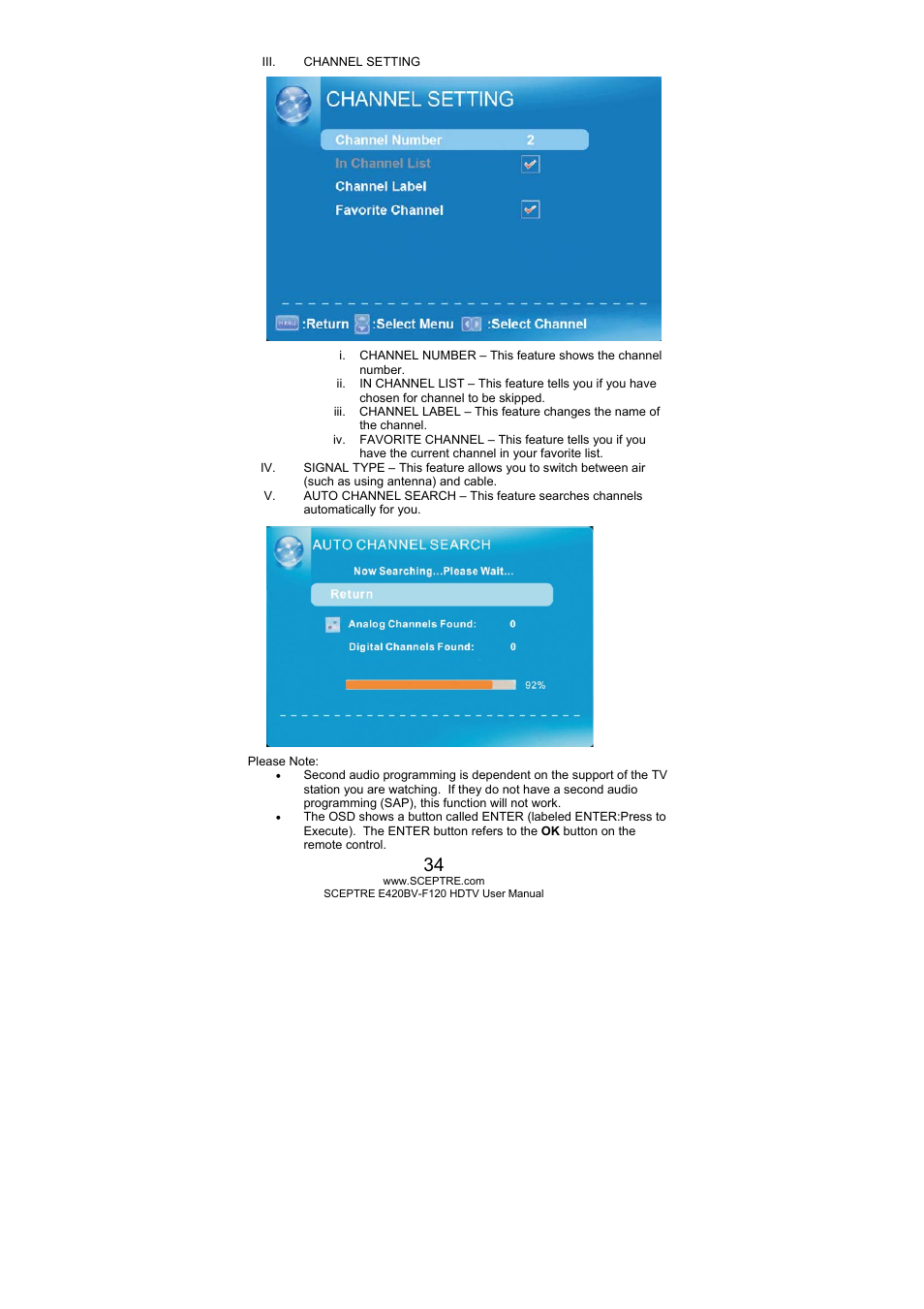 Sceptre E420BV-F120 User Manual | Page 34 / 56