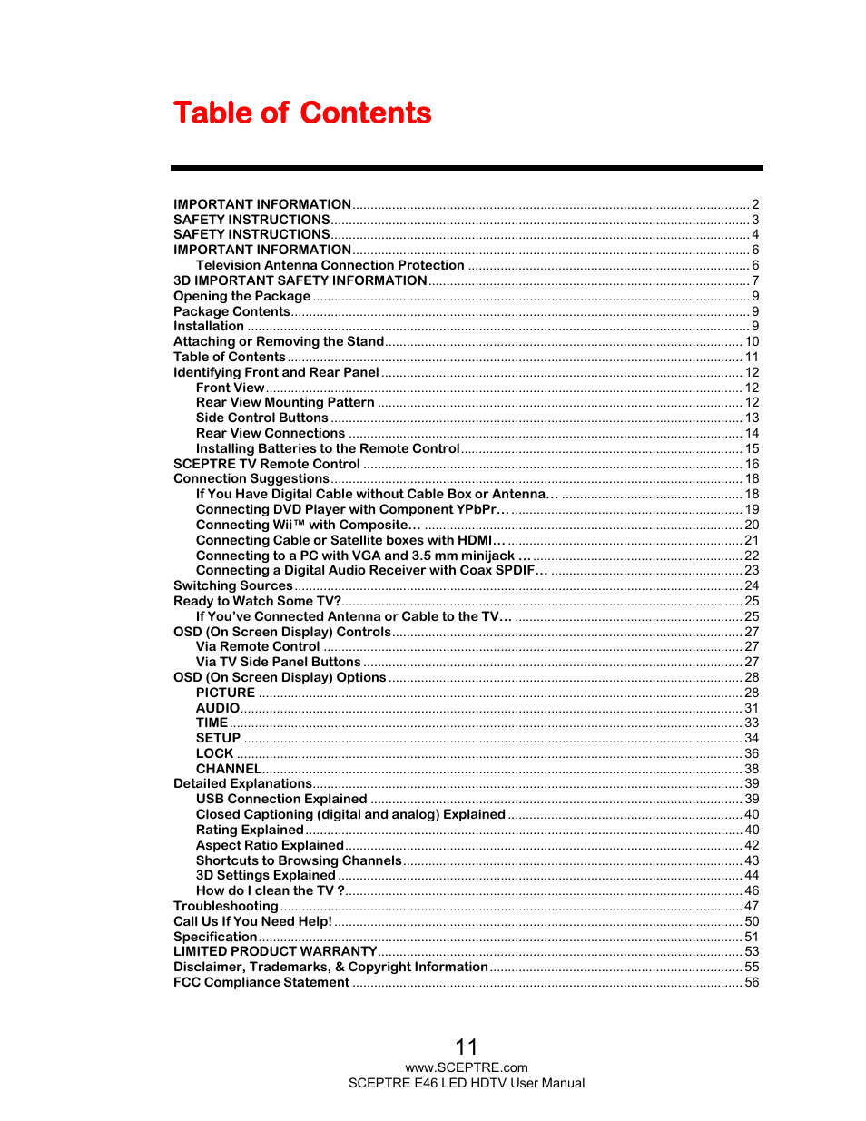 Sceptre E465BV-FHDD User Manual | Page 11 / 56