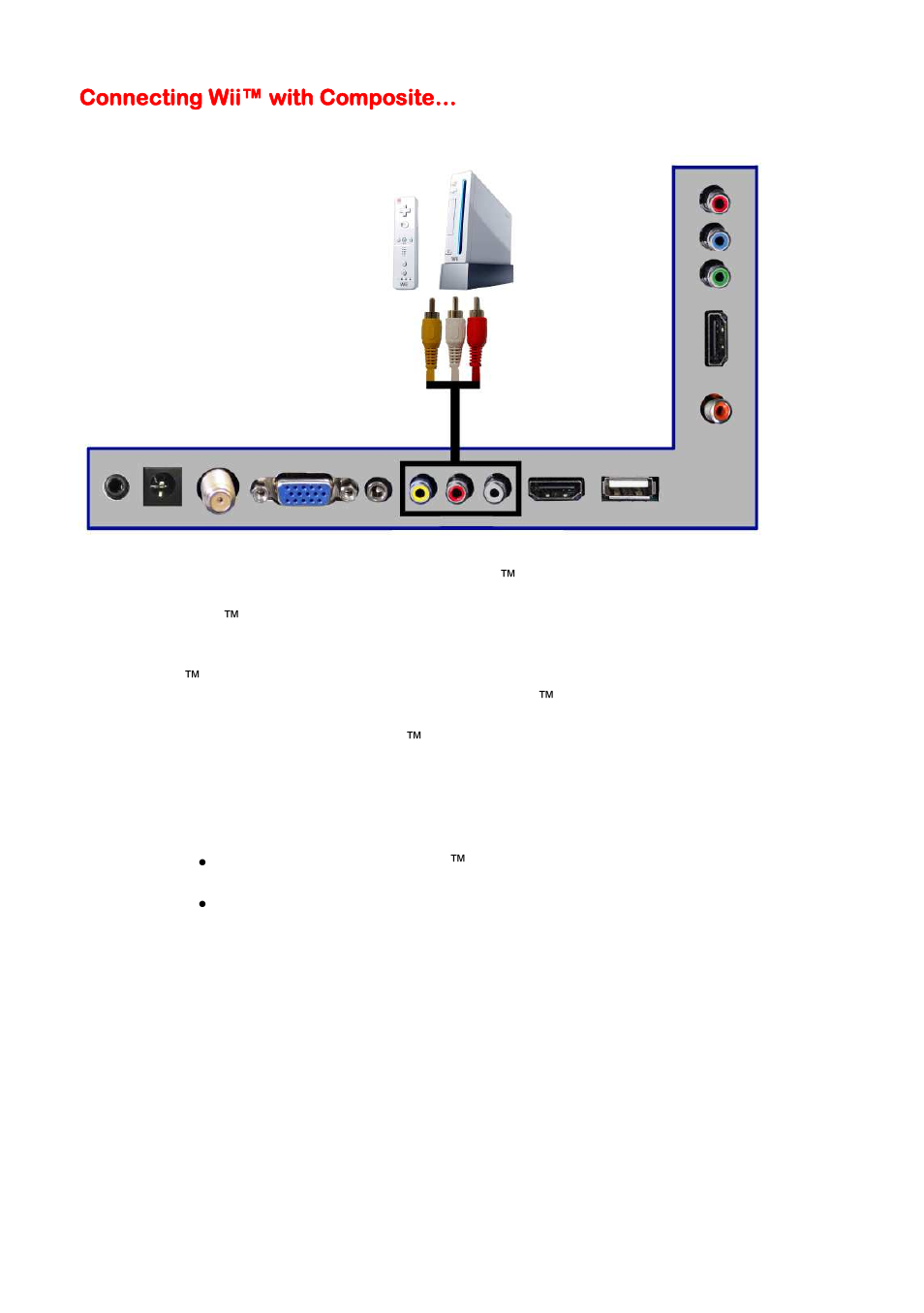 Connecting wii™ with composite | Sceptre E195BV-SHDC User Manual | Page 20 / 54