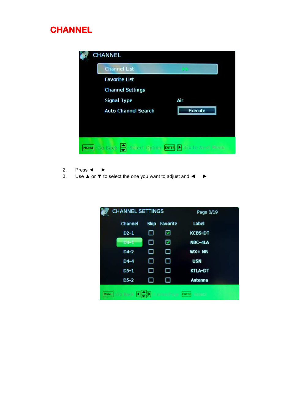 Channel | Sceptre E195BV-SHDC User Manual | Page 31 / 54