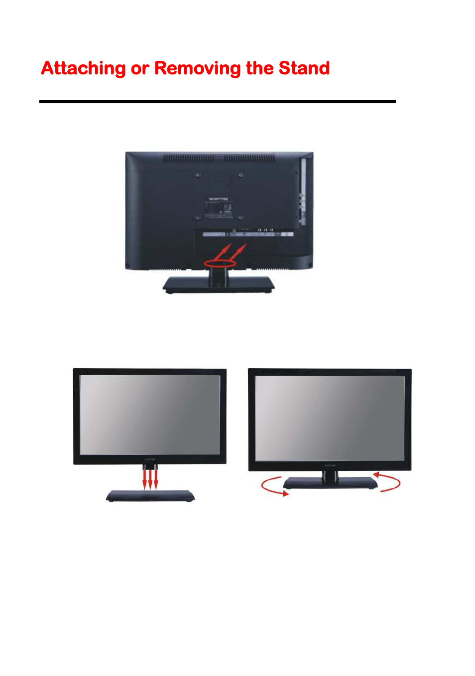 Attaching or removing the stand | Sceptre E195BV-SHDC User Manual | Page 8 / 54