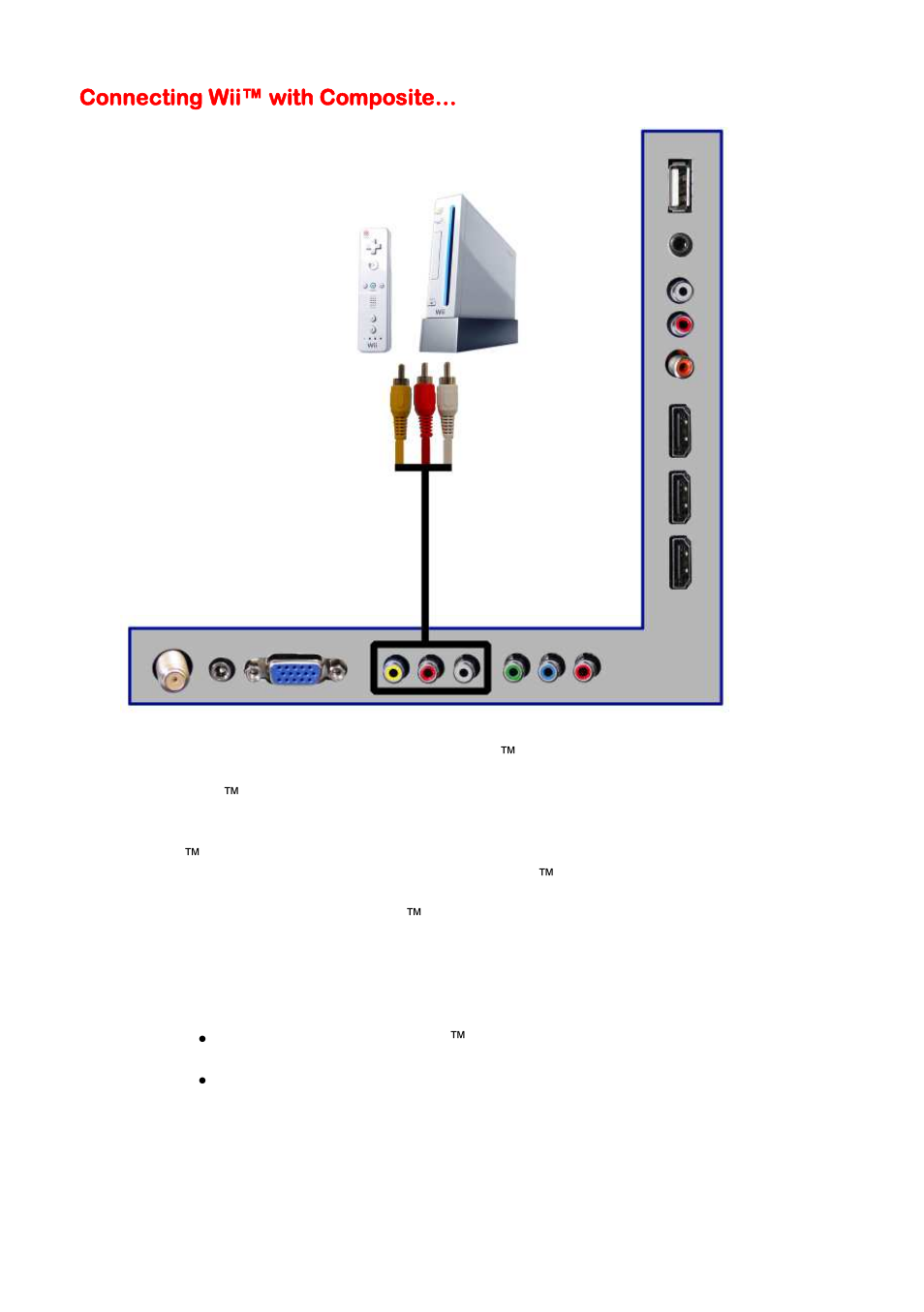 Connecting wii™ with composite | Sceptre P322BV-HDR User Manual | Page 20 / 53