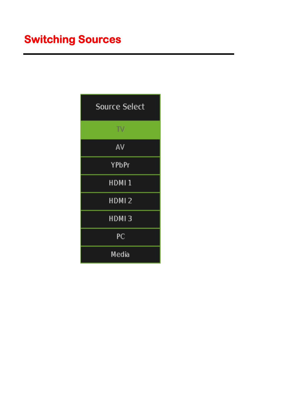 Switching sources | Sceptre P322BV-HDR User Manual | Page 24 / 53