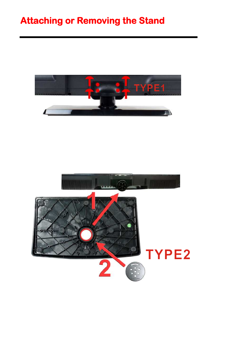 Attaching or removing the stand | Sceptre P322BV-HDR User Manual | Page 8 / 53