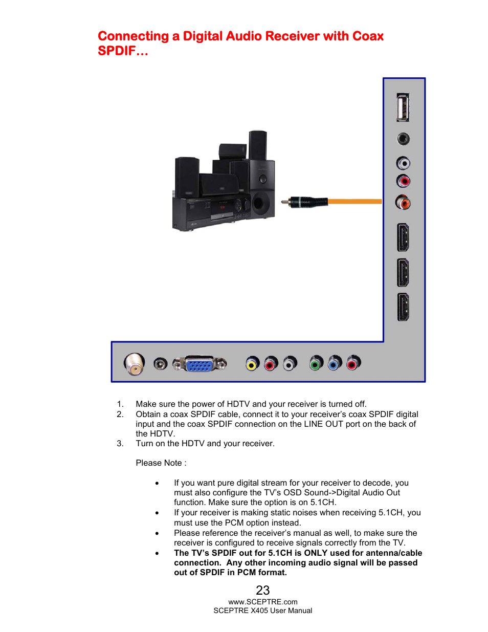 Sceptre X405BV-FHDR User Manual | Page 23 / 54