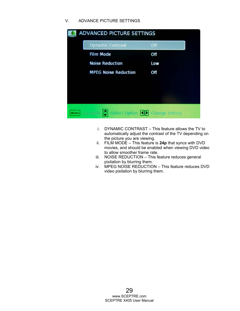 Sceptre X405BV-FHDR User Manual | Page 29 / 54