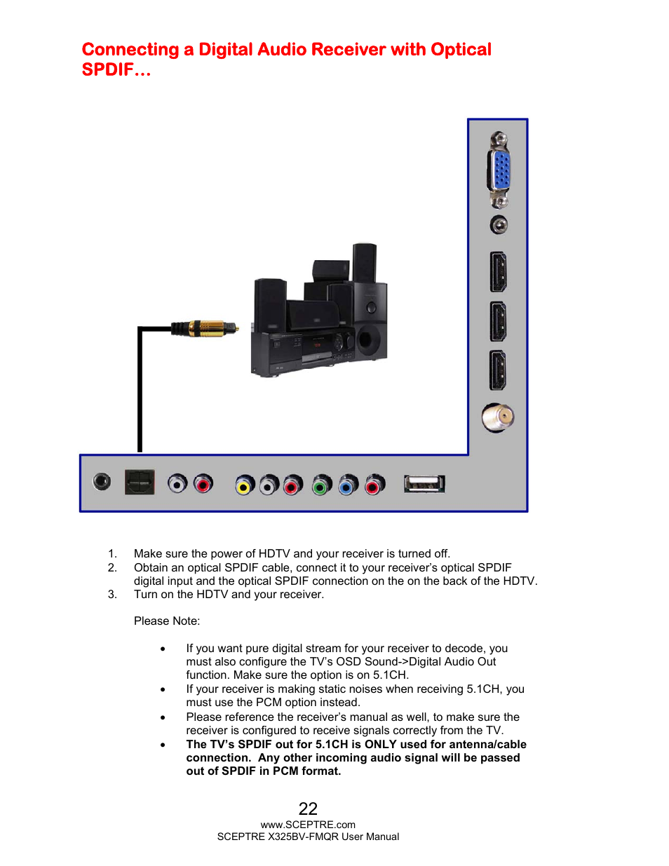 Sceptre X325BV-FMQR User Manual | Page 22 / 56