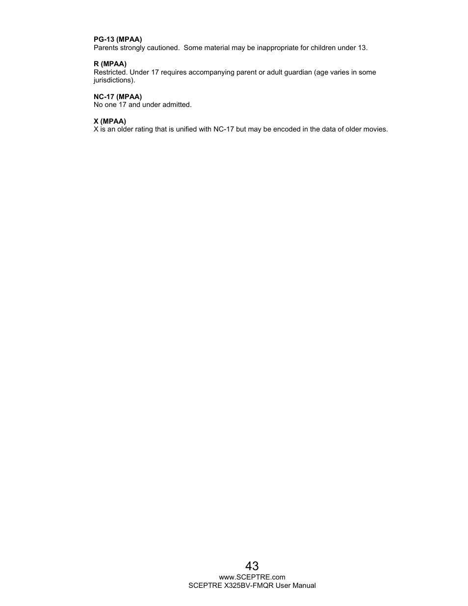 Sceptre X325BV-FMQR User Manual | Page 43 / 56