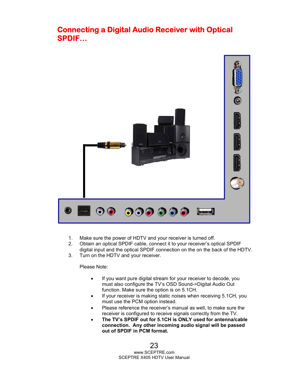 Sceptre X405BV-FMQR User Manual | Page 23 / 58