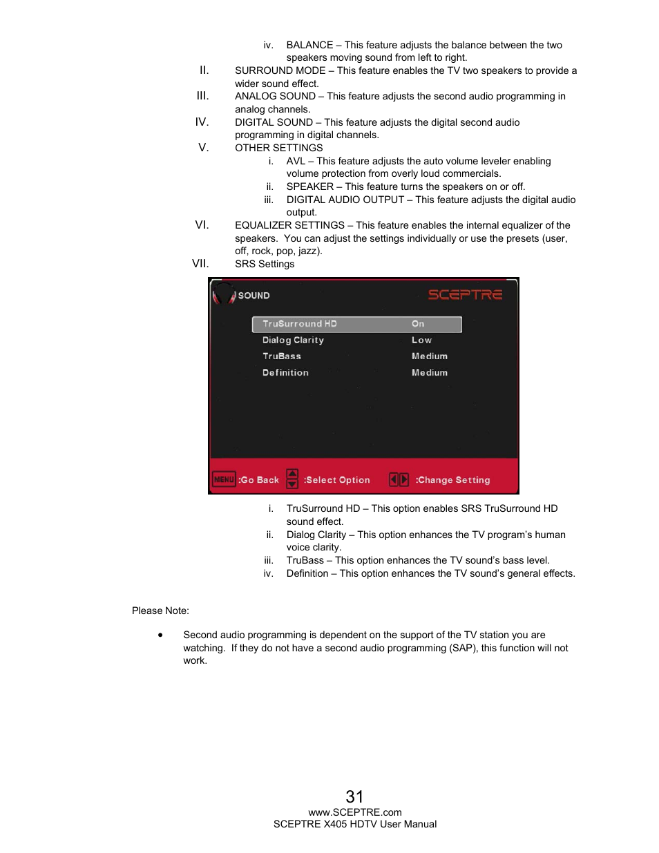 Sceptre X405BV-FMQR User Manual | Page 31 / 58