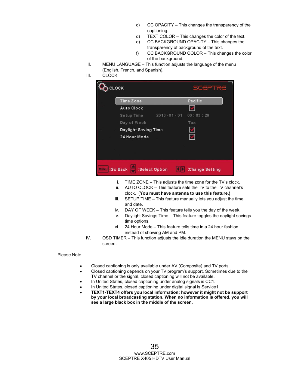 Sceptre X405BV-FMQR User Manual | Page 35 / 58